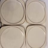 Olivier Roy Vallauris - 4 flat plates in vintage ceramic 1972