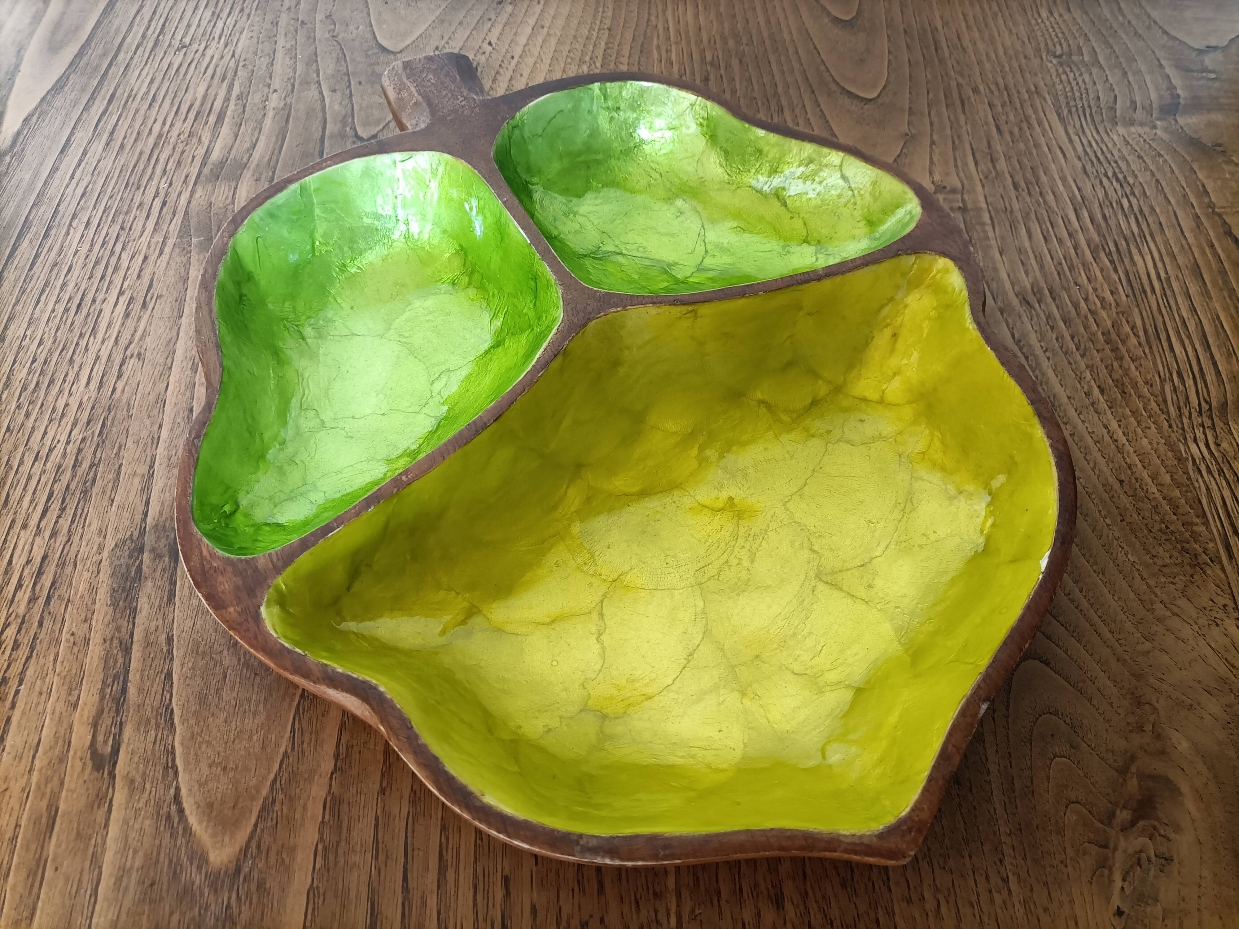 Solid Wood Appetizer Tray with 3 Compartments