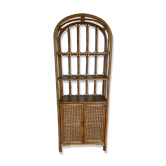 Vintage rattan shelving unit