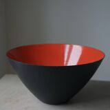 Black and Red Krenit Bowl by Herbert Krenchel, Denmark