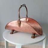 Old log holder in copper and brass