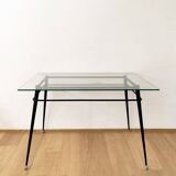 Metal and Glass Dining Table, 1970s