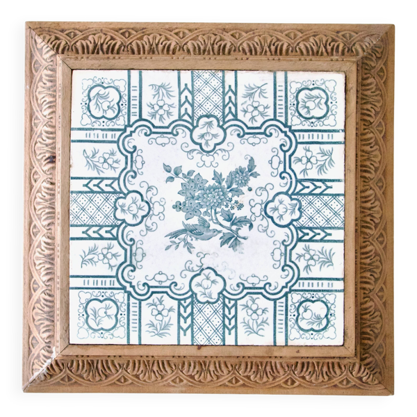 Très grand dessous de plat terre de fer XIXe Le Favori oiseau — Beyit