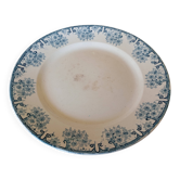 Plat à gâteau en terre de fer Longwy "Marguerites"