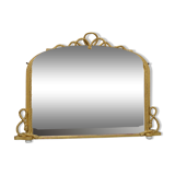 Miroir de cheminée victorien en bois doré 126x91cm