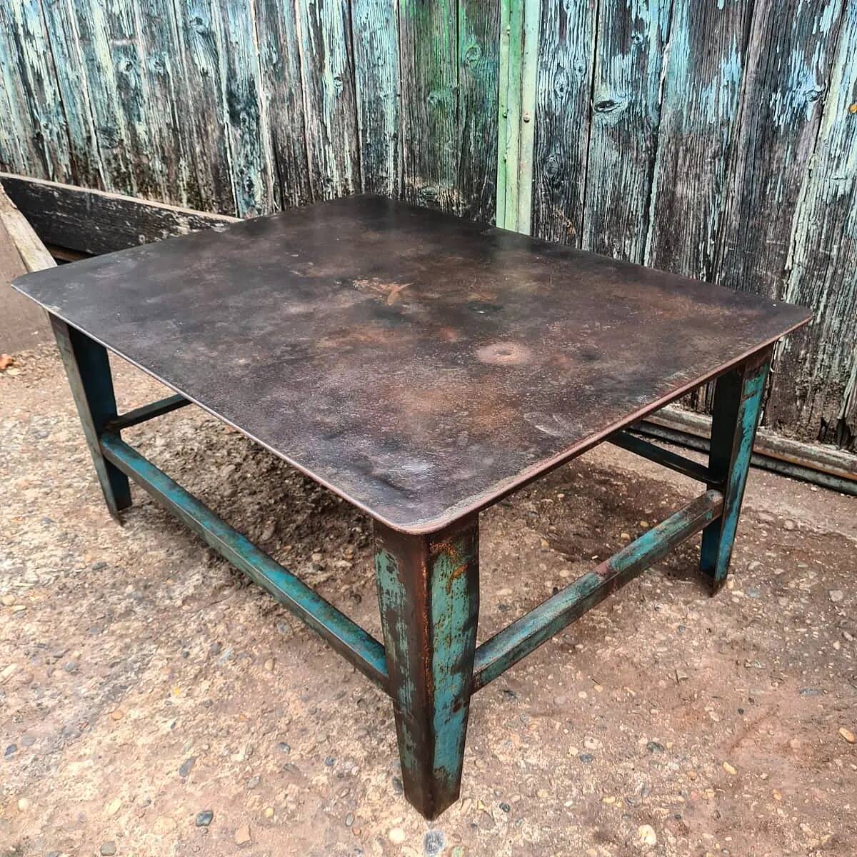 Industrial metal coffee table