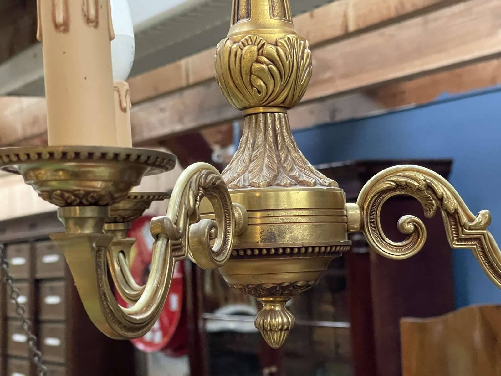 3-light bronze chandelier