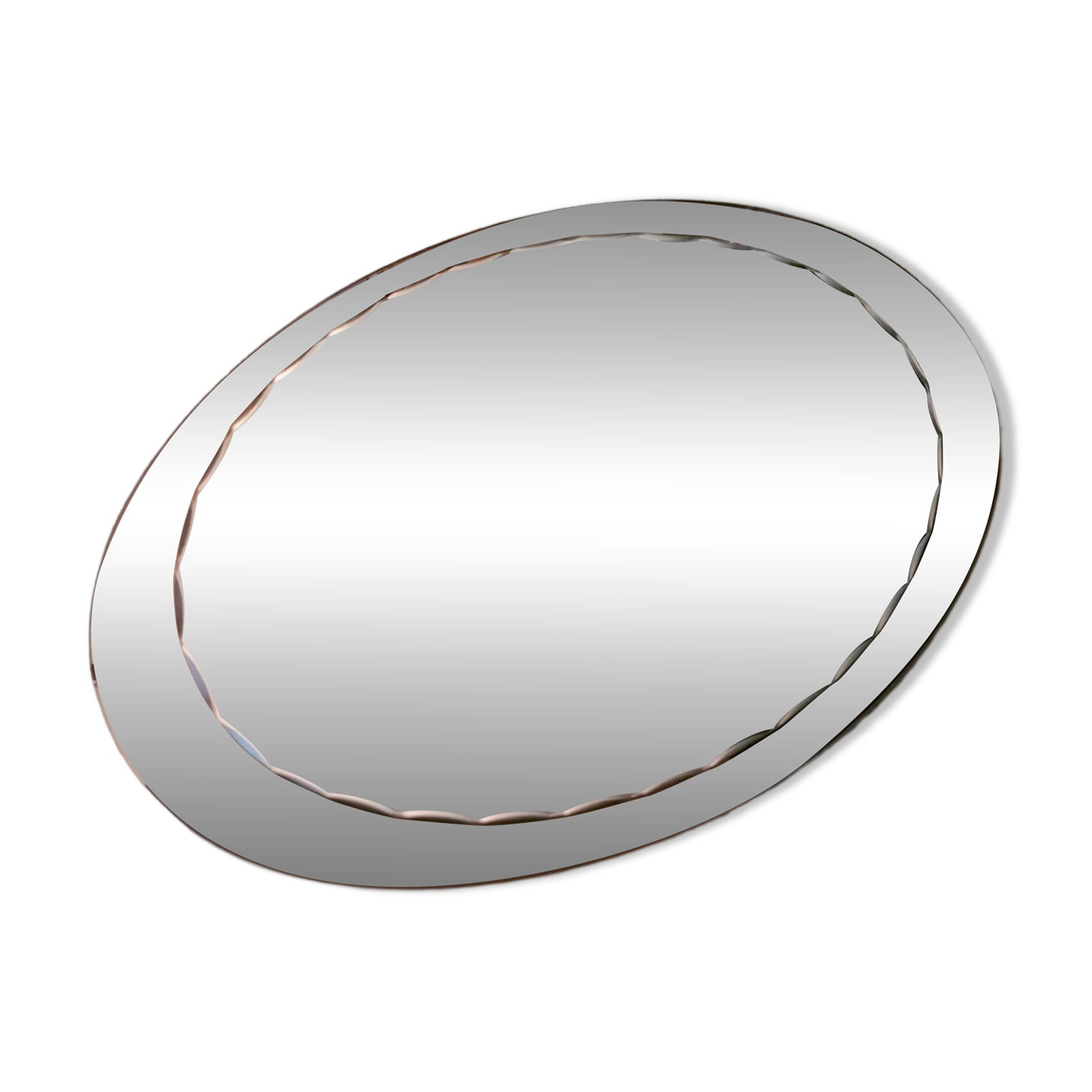 Bevelled oval mirror from the seventies