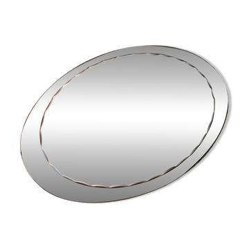 Miroir ovale biseauté seventies