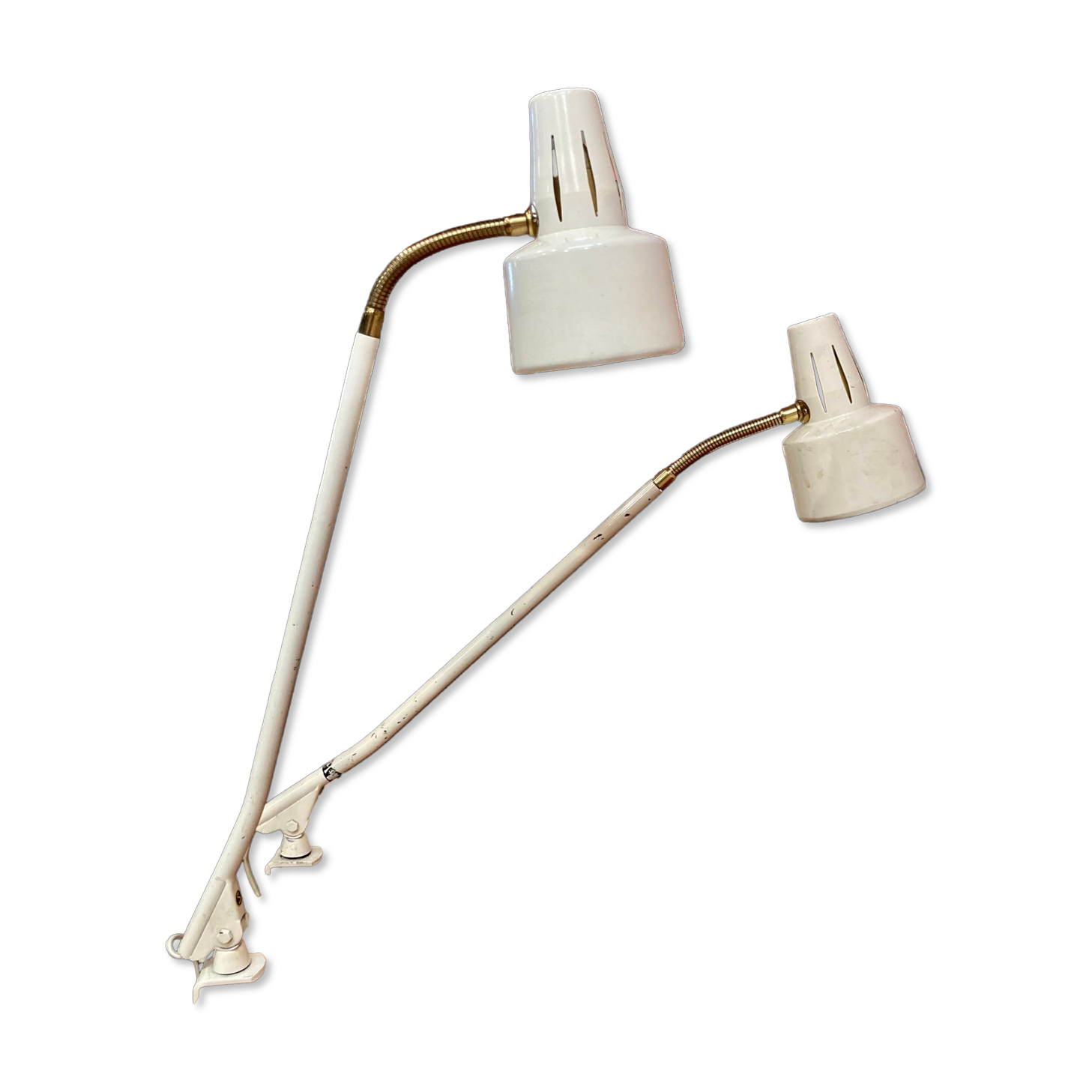 Pair of large industrial lamps 1950.