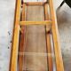 Vintage coffee table in solid wood and glass – double glass top and