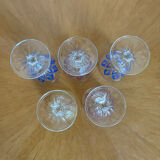 Set of 5 liquor glasses in crystal Reims 1950