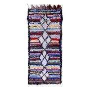 Tapis Berbère Boucherouite coloré - 80 x 189 cm