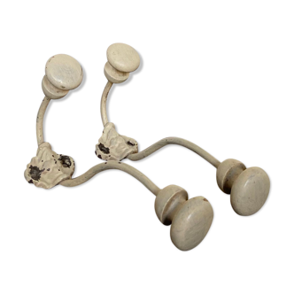 Wooden and bleached metal hooks