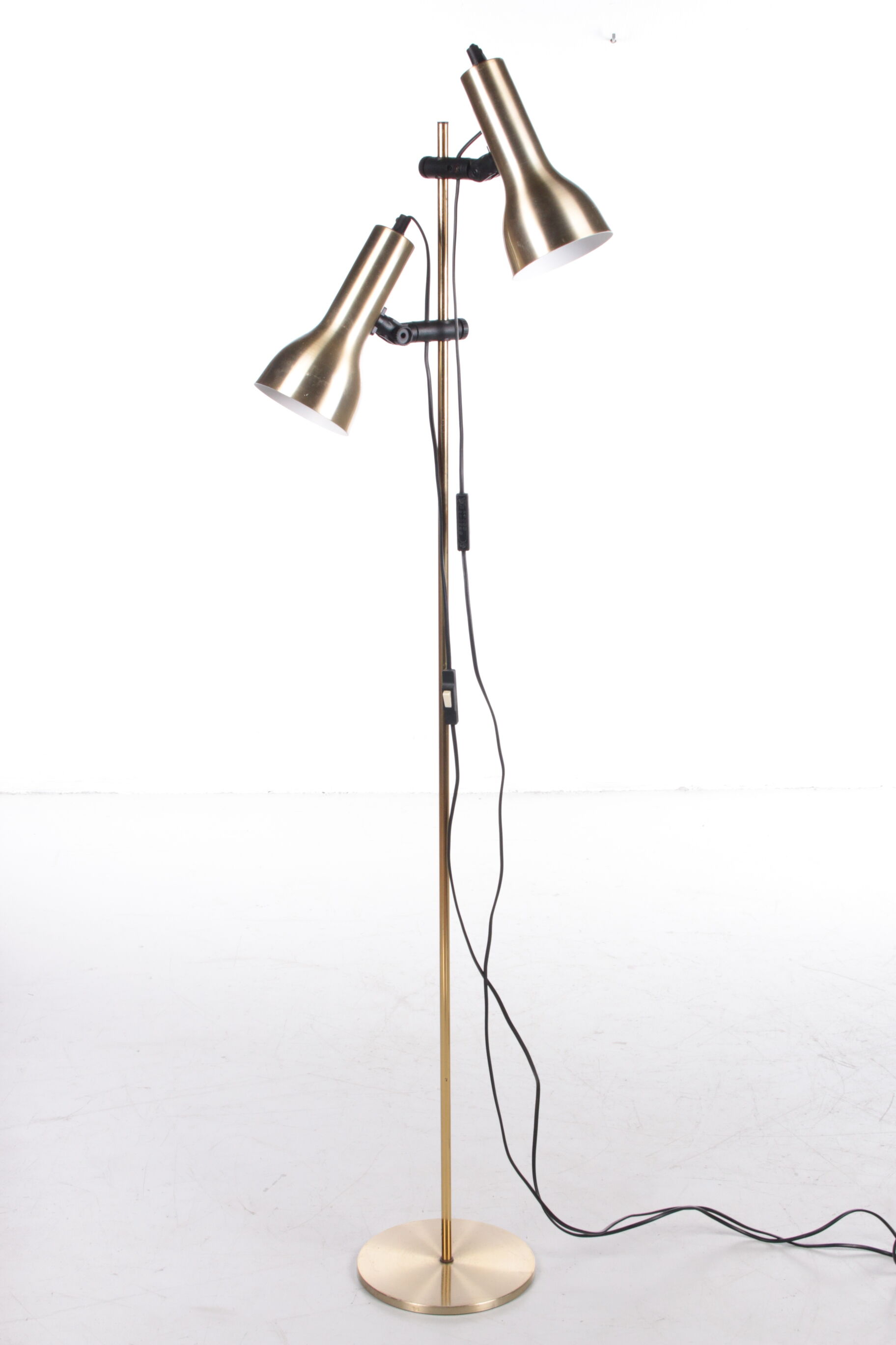 Vintage Danish gold floor lamp by Dansa, 1960s