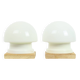 Paire de Lampes de Nuit Champignons Opaline Vintage