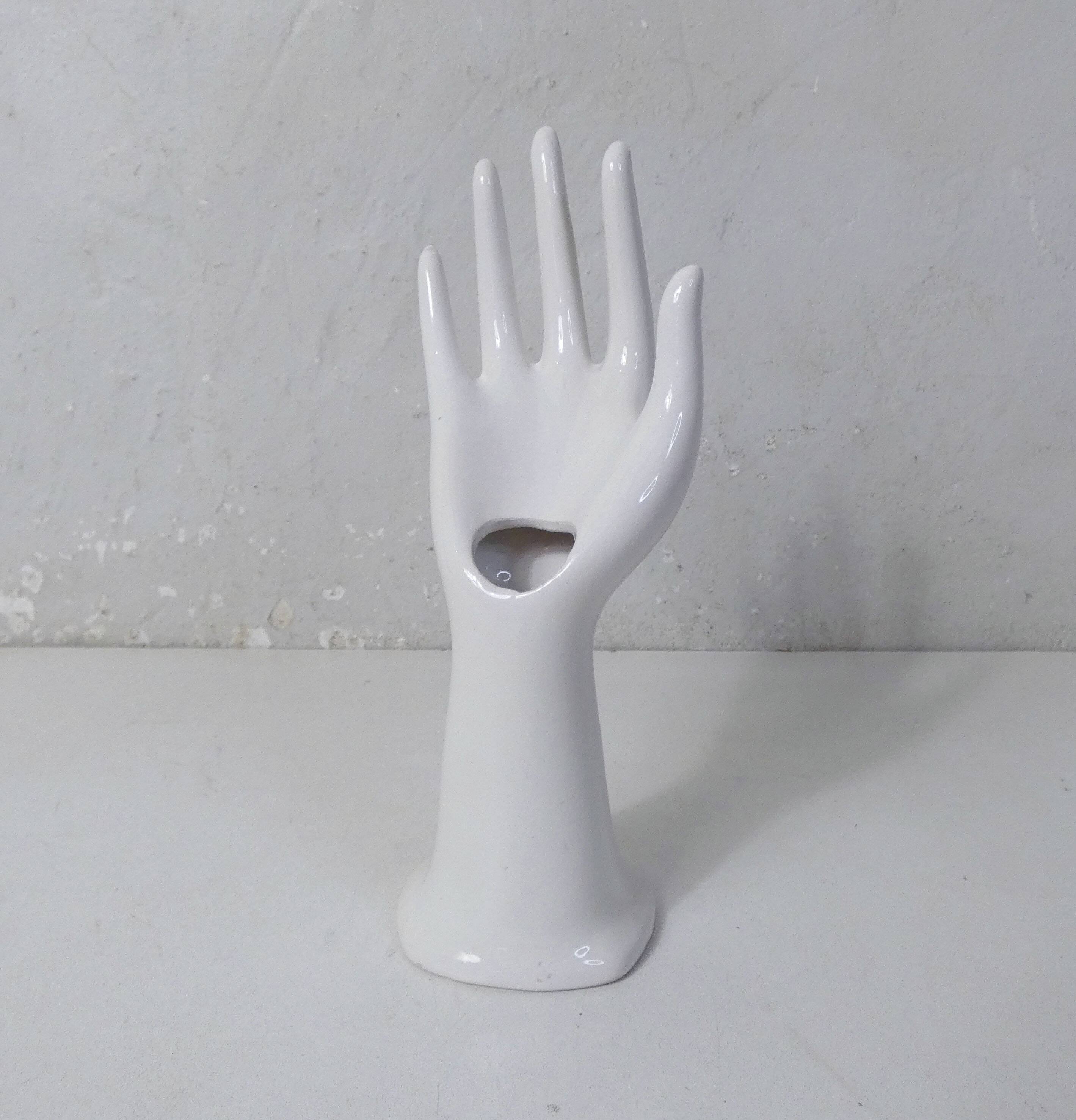 white hand ring sizer soliflore vintage jewelry holder