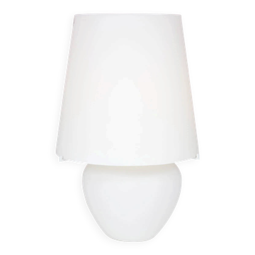Lampe de table en verre blanc des années 1990 Punto Luce Murano Italie