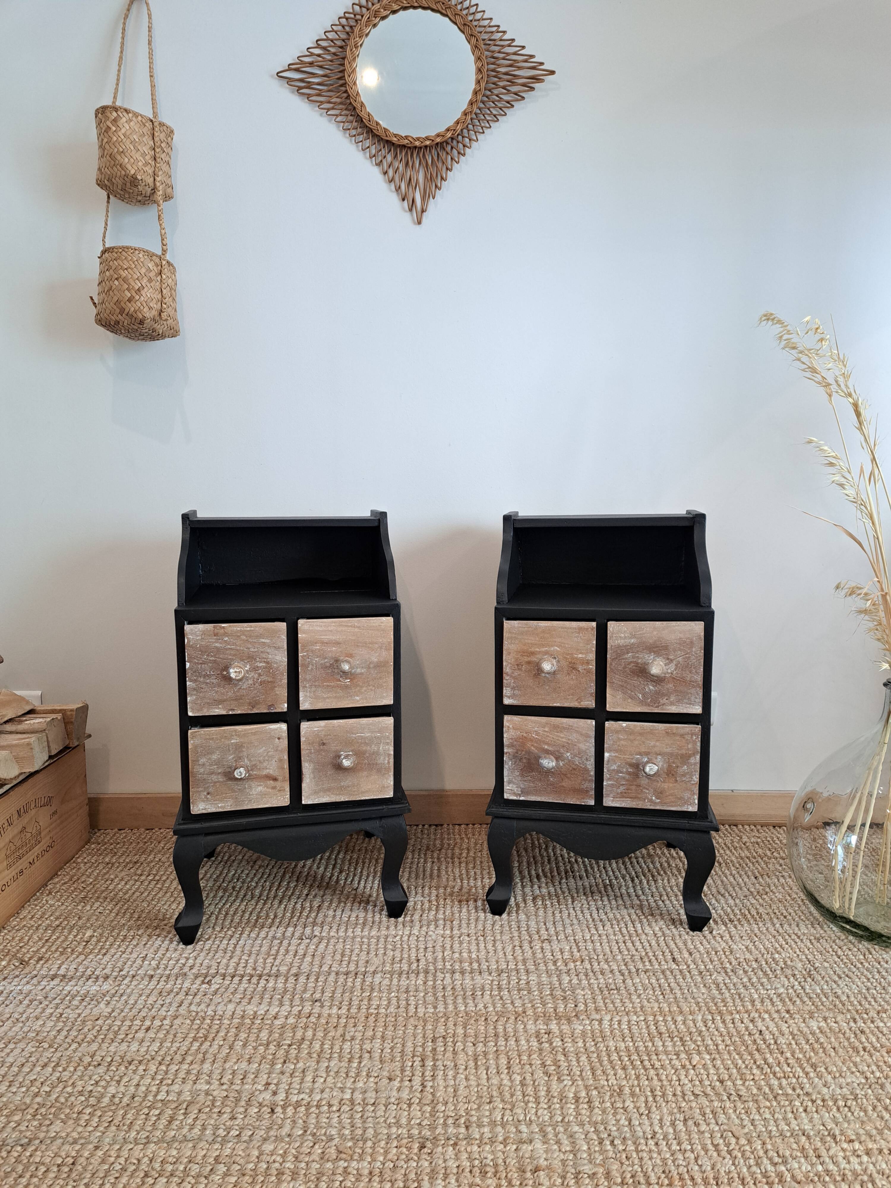 Pair of stylish bedside tables