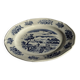 Assiette ancienne en faïence à décor de paysage bleu D24,5