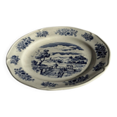 Antique plate in faience with blue landscape decoration D24.5