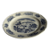 Assiette ancienne en faïence à décor de paysage bleu D24,5