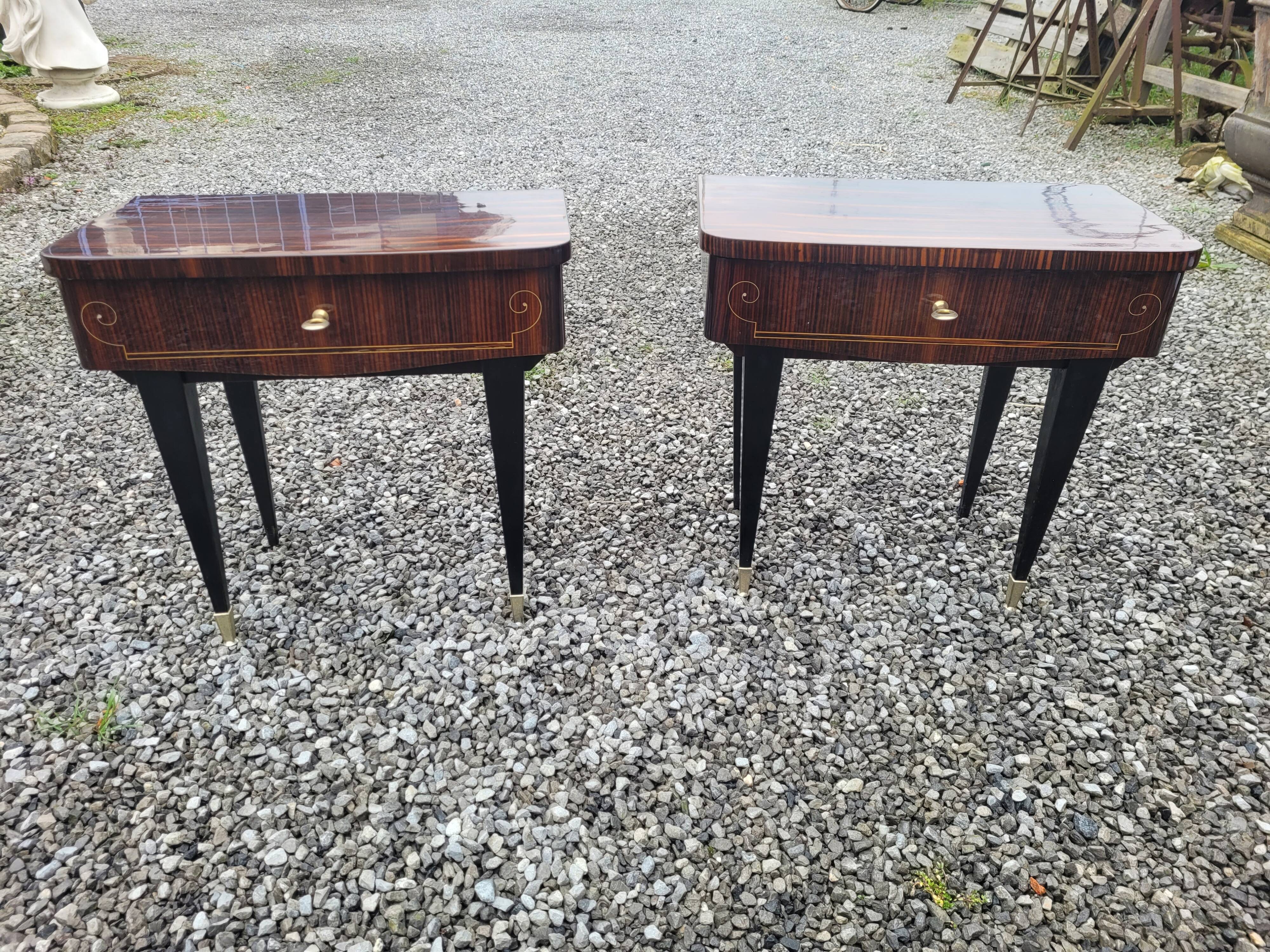 Pair of vintage rosewood bedside tables