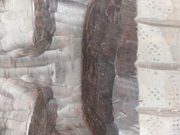 Ancien Masque Sculpté Bois Ebene (2,9kg) - Art Tribal / Ethnique - 25cm