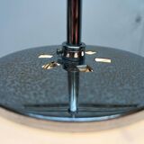 Minimalist suspended glass ball lamp from the vintage German space age by Glashütte Limburg, 1970s.