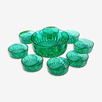 Service à dessert en verre vert Arcoroc