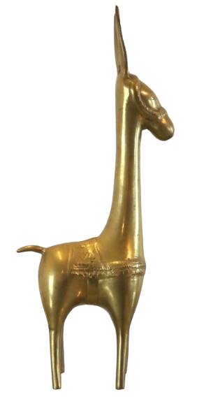 Collier De Cheval En Laiton Articulé Avec Sangle En Cuir Marron - Déco Crèche