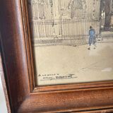 Auguste Drouot (1881- 1955) painting "The cathedral of Auxerre and its surroundings"