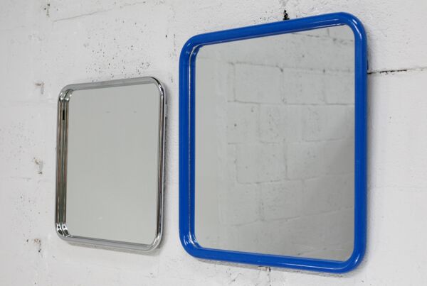 Paire de miroirs acier tubulaire, france, circa 1970