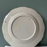 Set of 2 plates XIXth Les Islettes, rooster decoration and flowery basket