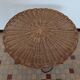 Vintage round rattan and metal coffee table