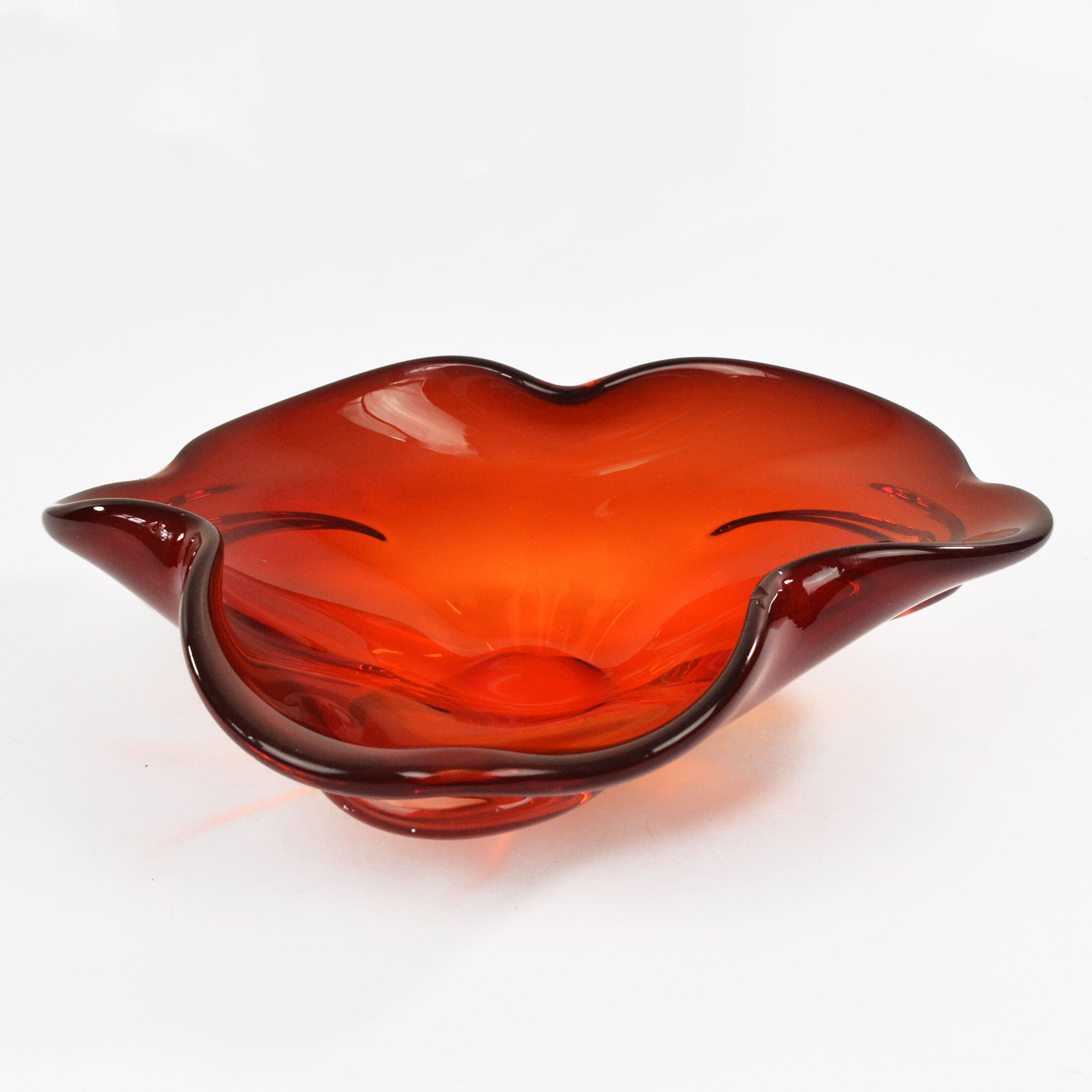 1970s modern Patera, glass bowl, HSG Ząbkowice Poland