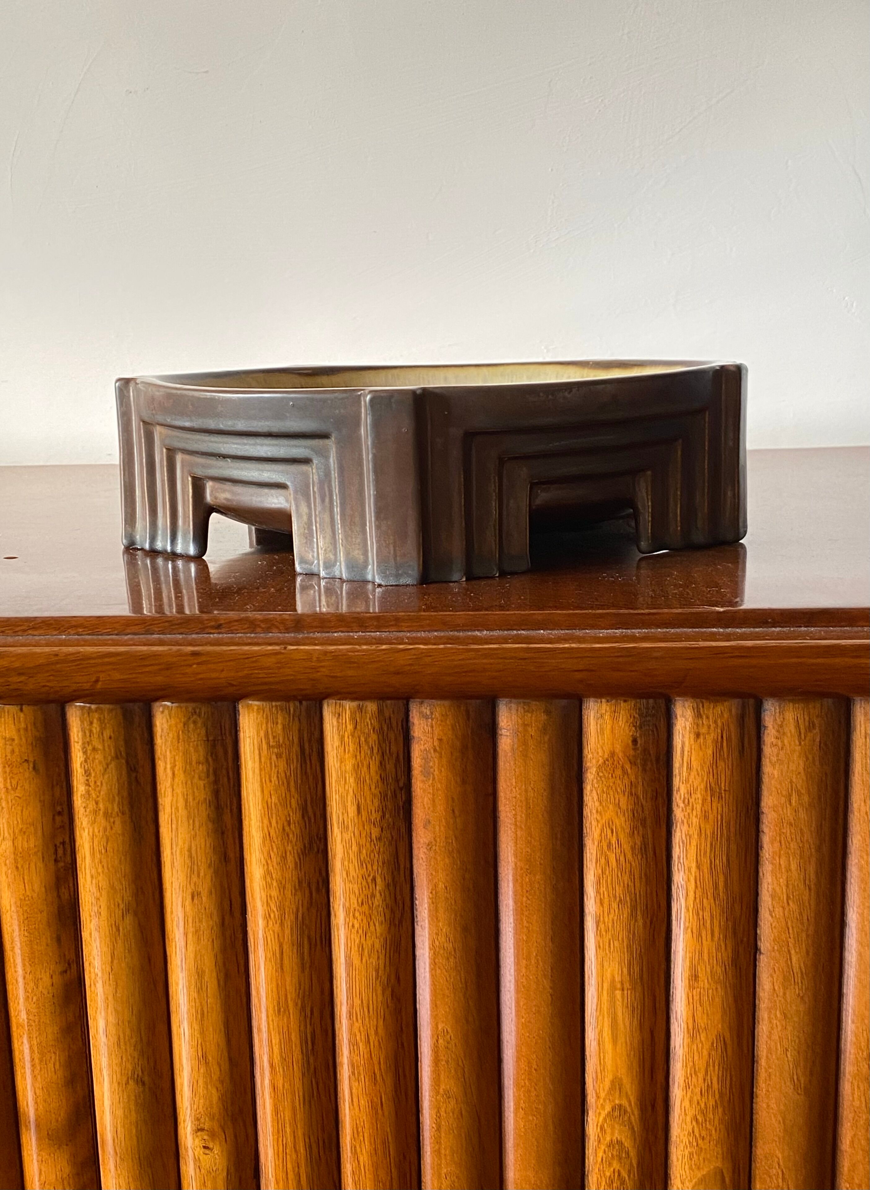 Art Deco ceramic centerpiece, Mougin Freres, Nancy France 1920s