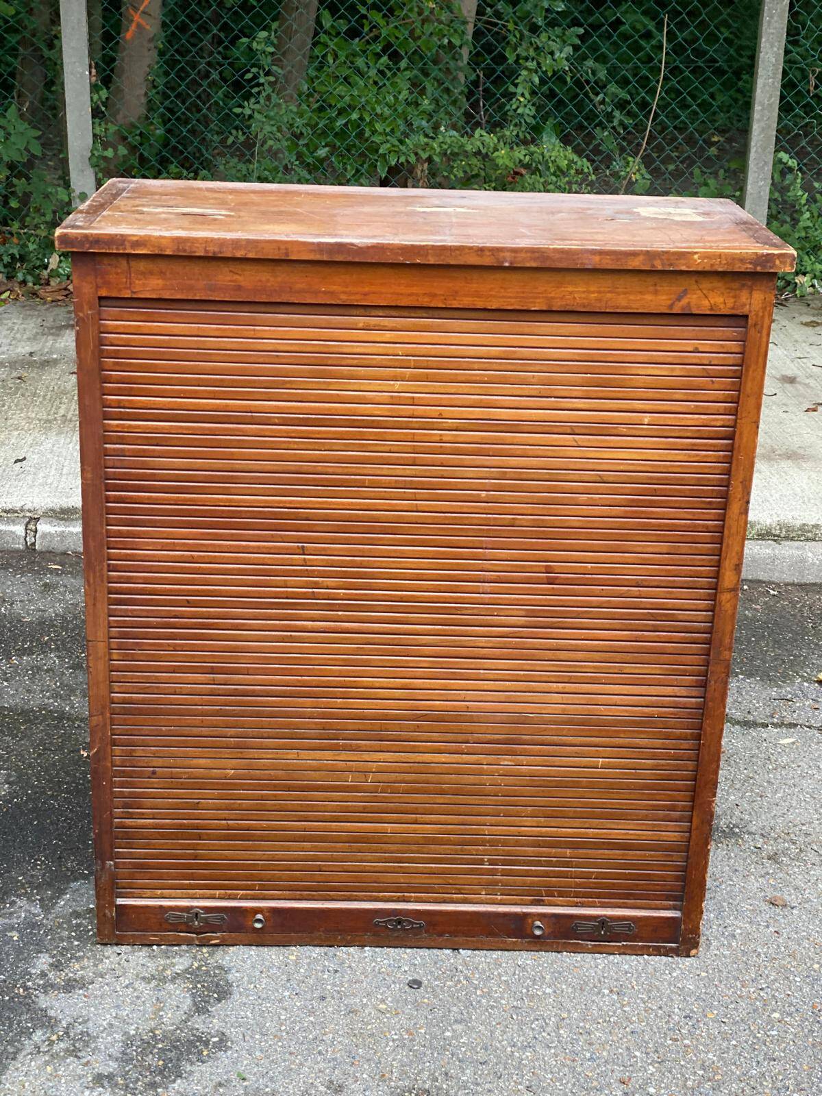 19th century oak notary's folder with curtain