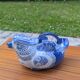 Old teapot / bird-shaped jug in blue and white porcelain