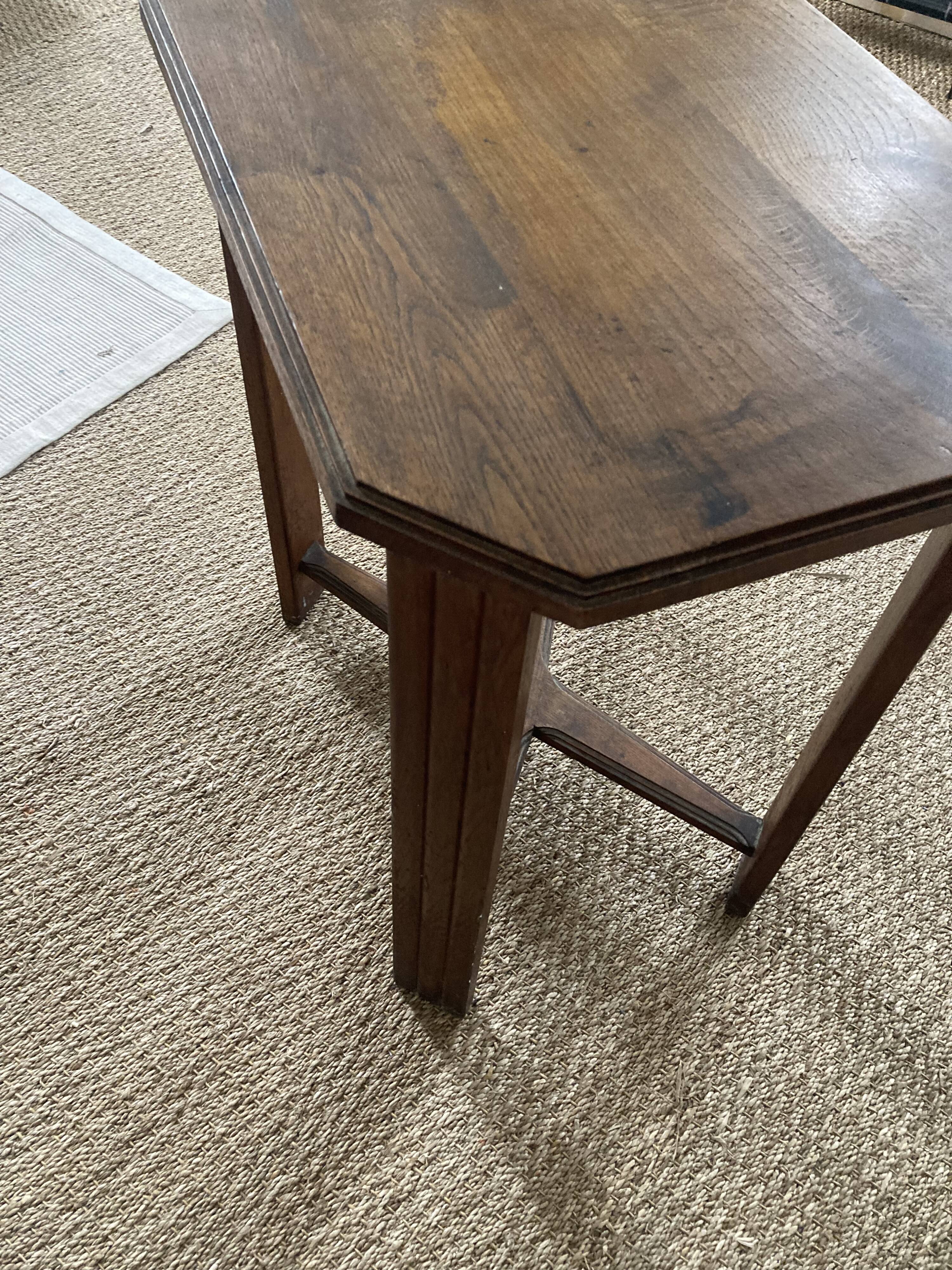 Art Deco wooden side table / end of vintage sofa or pedestal table