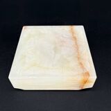 Cendrier vintage en onyx massif – Pierre naturelle sculptée, années 60/70