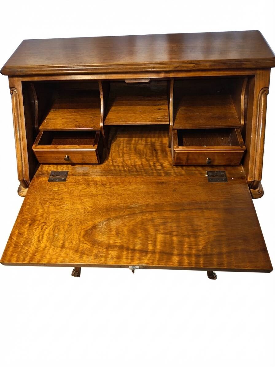 Secrétaire vintage en bois fruitier – Style Louis XV – Avec sa clé