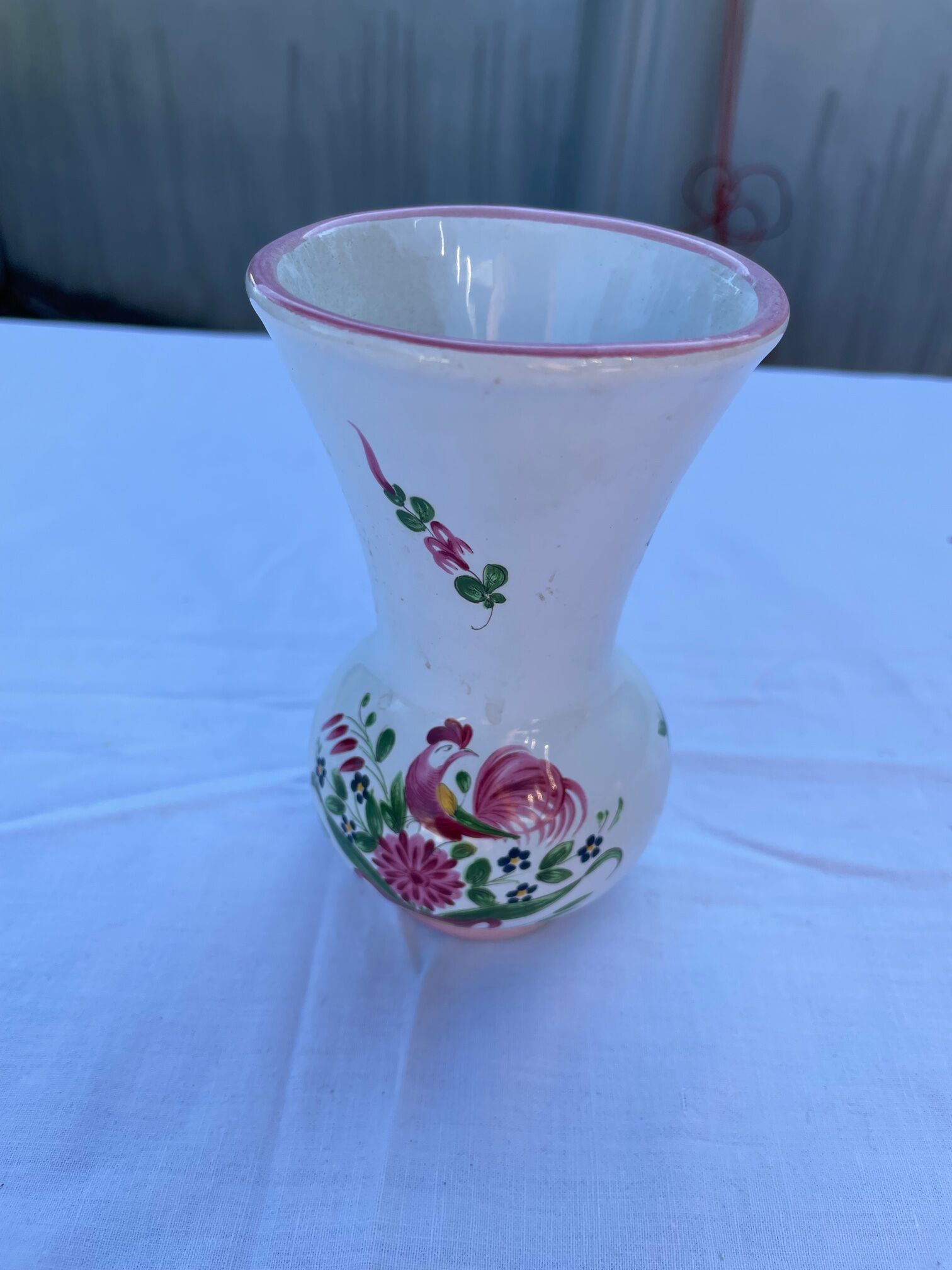 Vase in painted and signed earthenware