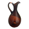 Large blown glass carafe, ocher, amber, vintage 1970,