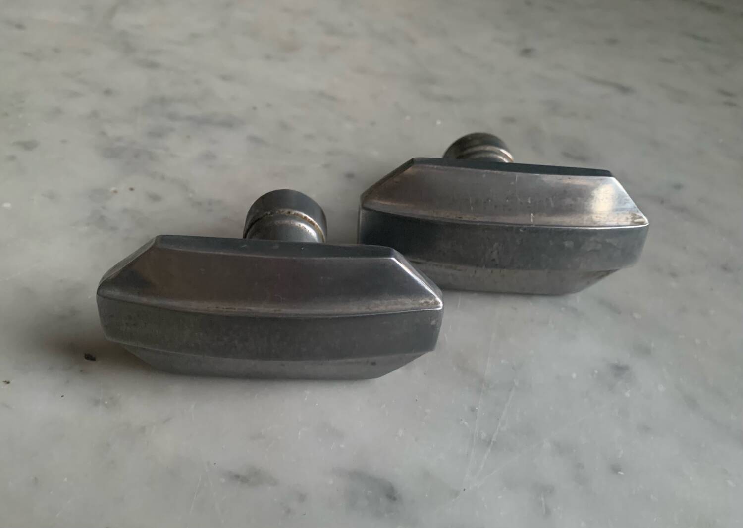 Pair of aluminum handles, 1950s