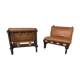 Pair Of Scandinavian Armchairs By Carl Straub Leather Circa1960