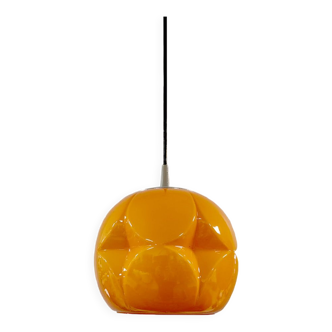 Suspension vintage en verre de Murano orange