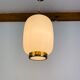 Scandinavian suspension Kina by Bent Karlby for Lyfa 1960 opaline brass