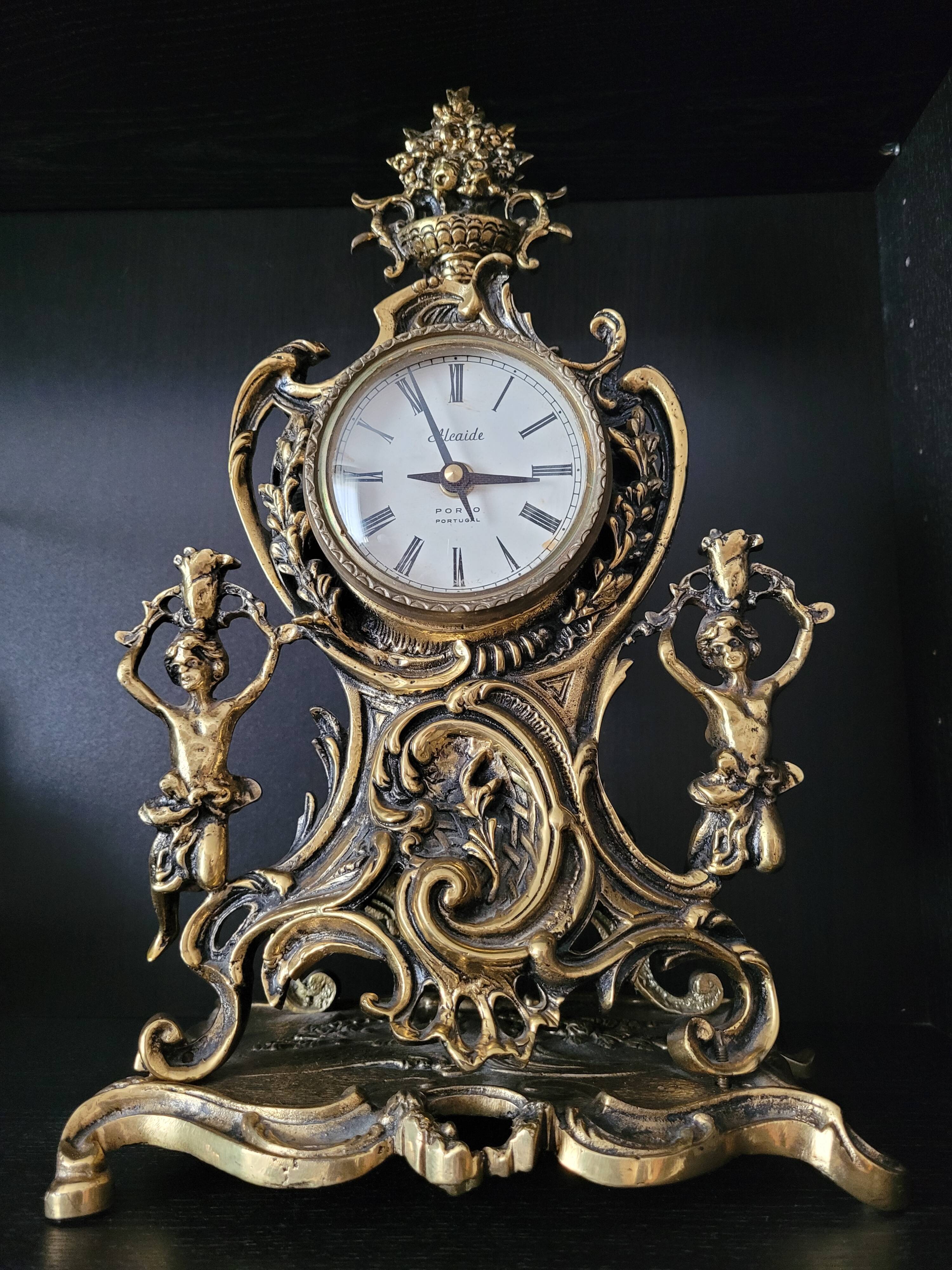 Louis XV style gilded bronze clock