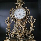 Louis XV style gilded bronze clock